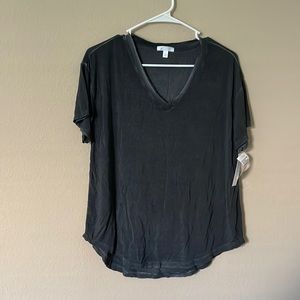Abound womens short sleeve grey tee v neck